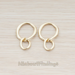 PD.599 // Big n Small Irregular Linked Round Pendant, 2 Pc