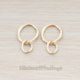 PD.599 // Big n Small Irregular Linked Round Pendant, 2 Pc