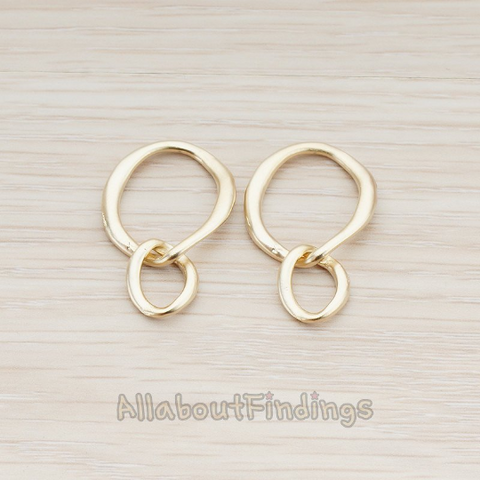 PD.599 // Big n Small Irregular Linked Round Pendant, 2 Pc