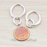 PD.599 // Big n Small Irregular Linked Round Pendant, 2 Pc