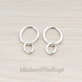 PD.599 // Big n Small Irregular Linked Round Pendant, 2 Pc