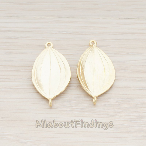 PD.601 // Flower Bud Leaf Connector Pendant, 2 Pc