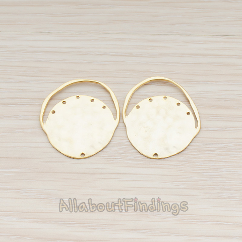 PD.605 // Round Connector with Multi Loops Pendant, 2 Pc