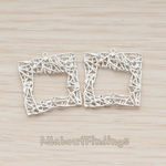 PD.633-01 // Cubic Zirconia Meshed Square Pendant, 2 Pc