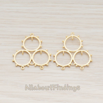 PD.639 // Triple Beaded Circles Connector Pendant, 2 Pc