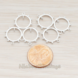 PD.639 // Triple Beaded Circles Connector Pendant, 2 Pc
