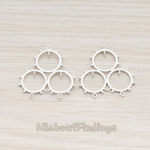 PD.639 // Triple Beaded Circles Connector Pendant, 2 Pc