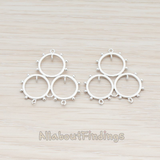 PD.639 // Triple Beaded Circles Connector Pendant, 2 Pc