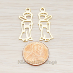 PD.641 // Child with Scarf Silhouette Pendant, 2 Pc