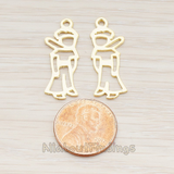 PD.641 // Child with Scarf Silhouette Pendant, 2 Pc