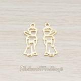 PD.641 // Child with Scarf Silhouette Pendant, 2 Pc