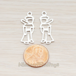 PD.641 // Child with Scarf Silhouette Pendant, 2 Pc
