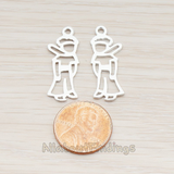 PD.641 // Child with Scarf Silhouette Pendant, 2 Pc