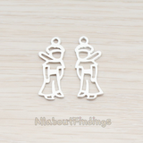 PD.641 // Child with Scarf Silhouette Pendant, 2 Pc