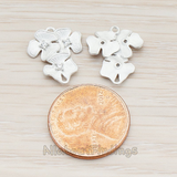 PD.649 // Cubic Zirconia Cetered Triple Flowers Connector Pendant, 2 Pc