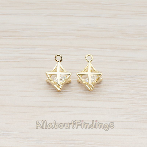 PD.654 // Cubic Zirconia in Star Cube Pendant, 2 Pc