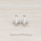 PD.654 // Cubic Zirconia in Star Cube Pendant, 2 Pc