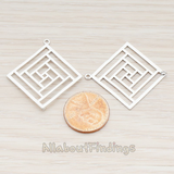 PD.658 // Round Square Oval and Circle Punched Pendant, 2 Pc