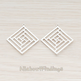 PD.658 // Round Square Oval and Circle Punched Pendant, 2 Pc