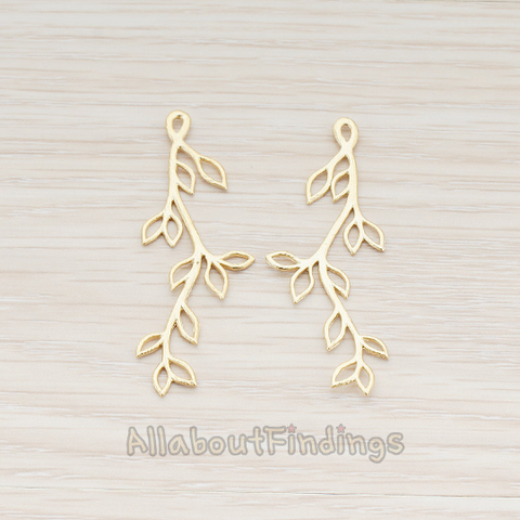 PD.665-02 // Leaf Branch Pendant, 2 Pc