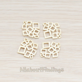 PD.676-01 // Small Linked Squares Pendant, 2 Pc