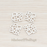 PD.676-01 // Small Linked Squares Pendant, 2 Pc