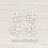 PD.676-01 // Small Linked Squares Pendant, 2 Pc