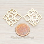 PD.676-02 // Large Linked Squares Pendant, 2 Pc