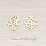 PD.676-02 // Large Linked Squares Pendant, 2 Pc