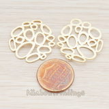 PD.678-02 // Large Oval Linked Round Pendant, 2 Pc