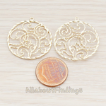 PD.680 // Floral Twisted Round Pendant, 2 Pc