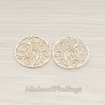 PD.680 // Floral Twisted Round Pendant, 2 Pc