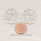 PD.680 // Floral Twisted Round Pendant, 2 Pc