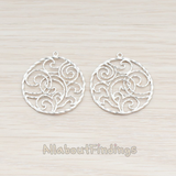 PD.680 // Floral Twisted Round Pendant, 2 Pc