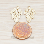 PD.685 // Lace Leaf Pendant, 2 Pc