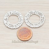 PD.687 // Round Circle Lace Pendant, 2 Pc