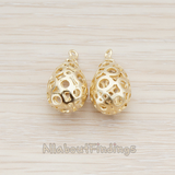 PD.707 // 3D Textured Teardrop Charm Pendant, 2 Pc