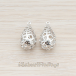 PD.707 // 3D Textured Teardrop Charm Pendant, 2 Pc