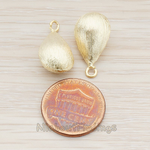 PD.709 // Brushed 3D Waterdrop Teardrop Charm Pendant, 2 Pc