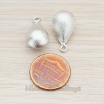 PD.709 // Brushed 3D Waterdrop Teardrop Charm Pendant, 2 Pc