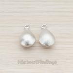 PD.709 // Brushed 3D Waterdrop Teardrop Charm Pendant, 2 Pc