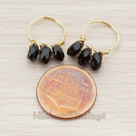 PD.715 // Plated Glossy Gold Wiring Triple Gem Faceted Ring Pendant, 2 Pc
