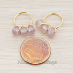 PD.715 // Plated Glossy Gold Wiring Triple Gem Faceted Ring Pendant, 2 Pc