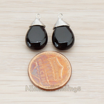 PD.717 // Wire Wrapped Onyx Gem Stone Pendant, 2 Pc