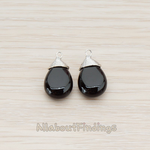PD.717 // Wire Wrapped Onyx Gem Stone Pendant, 2 Pc