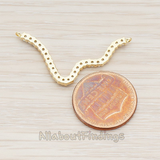 PD.719 // Clear Crystal Cubic Zirconia Setting Wave Snake Pendant, 1 Pc