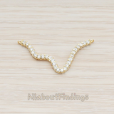 PD.719 // Clear Crystal Cubic Zirconia Setting Wave Snake Pendant, 1 Pc