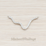PD.719 // Clear Crystal Cubic Zirconia Setting Wave Snake Pendant, 1 Pc