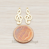 PD.720 // G Clef Music Note Pendant, 2 Pc