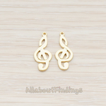 PD.720 // G Clef Music Note Pendant, 2 Pc